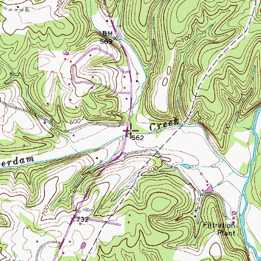 Topographic Map of Fivemile Creek, TN