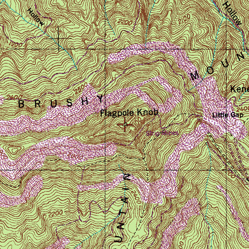 Topographic Map of Flagpole Knob, TN