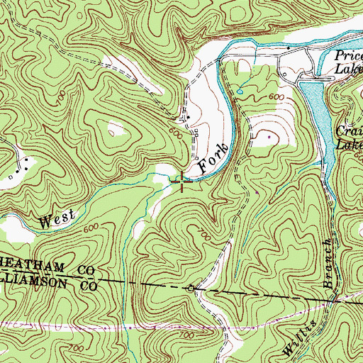 Topographic Map of Flatrock Branch, TN