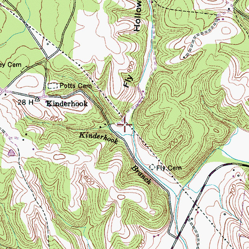Topographic Map of Fly Hollow, TN