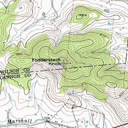 Topographic Map of Fodderstack Knob, TN