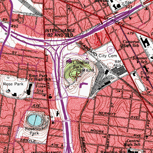 Topographic Map of Fort Negly Park, TN