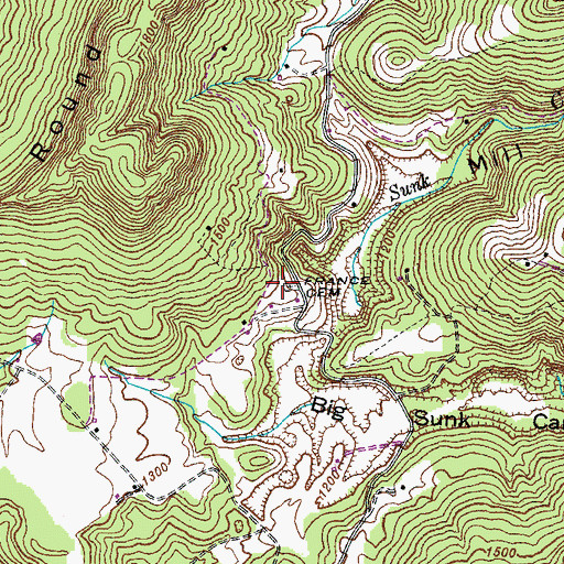 Topographic Map of France Cemetery, TN