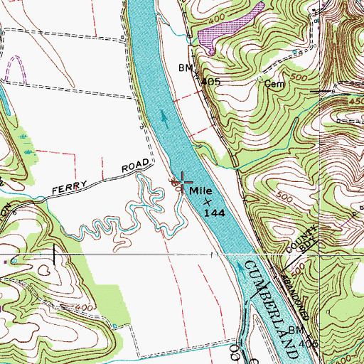 Topographic Map of Frazier Branch, TN