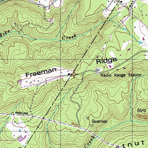Topographic Map of Freeman Ridge, TN