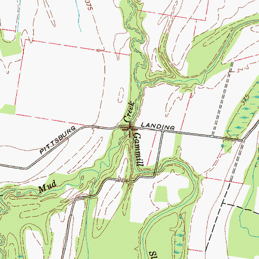 Topographic Map of Gammill Slough, TN