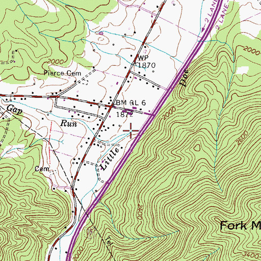 Topographic Map of Gap Run, TN