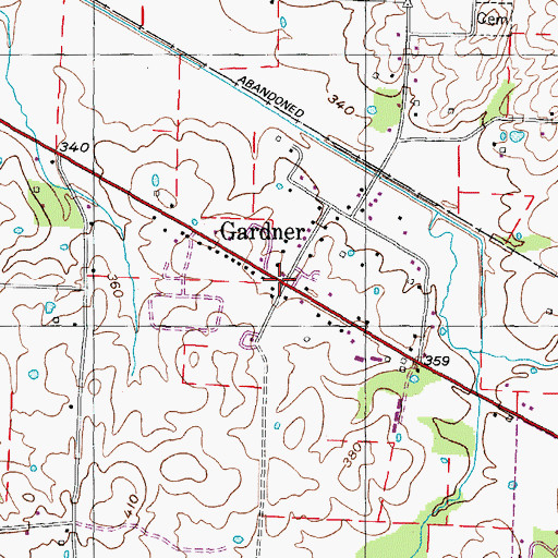 Topographic Map of Gardner, TN