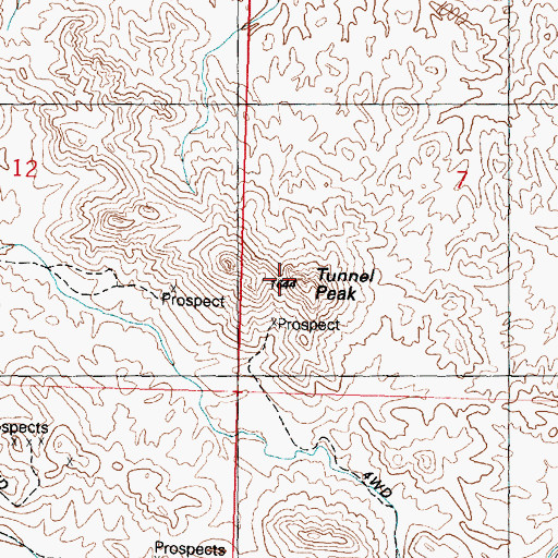Topographic Map of Tunnel Peak, AZ