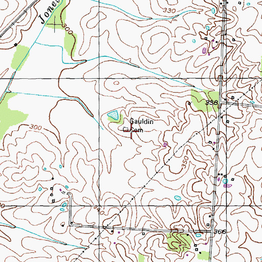 Topographic Map of Gauldin Cemetery, TN