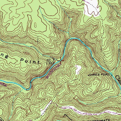 Topographic Map of Glade Branch, TN