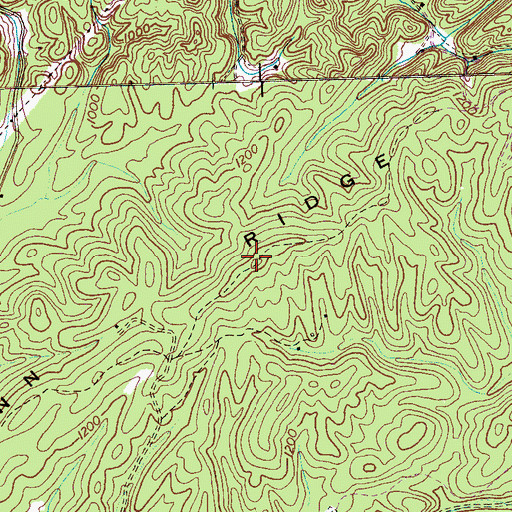 Topographic Map of Glenn Ridge, TN