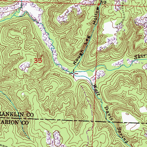 Topographic Map of Walt Davis Spring Branch, AL