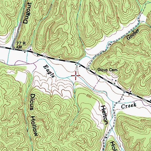 Topographic Map of Goober Creek, TN