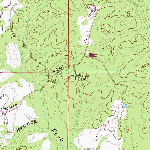 Topographic Map of Walton Cemetery, AL