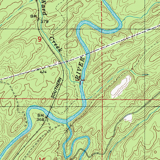 Topographic Map of Ward Creek, AL