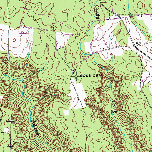 Topographic Map of Goss Cemetery, TN