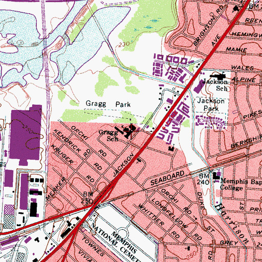 Topographic Map of Gragg School, TN