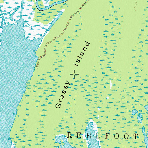 Topographic Map of Grassy Island, TN