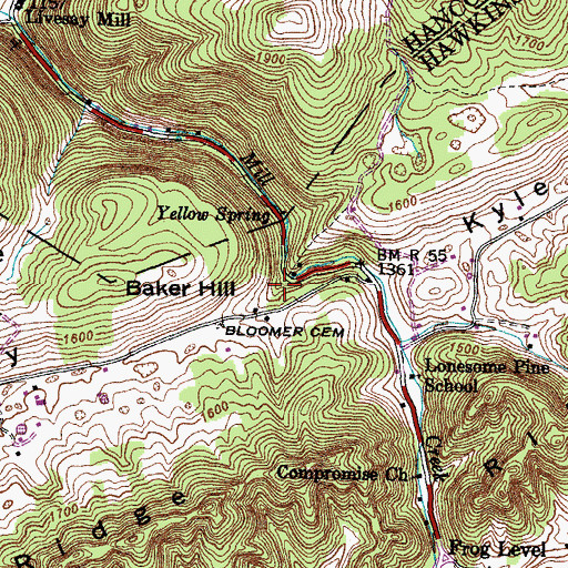 Topographic Map of Gravely Valley, TN