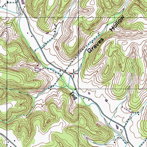 Topographic Map of Graves Hollow, TN