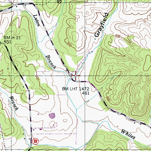 Topographic Map of Grayfield Hollow, TN