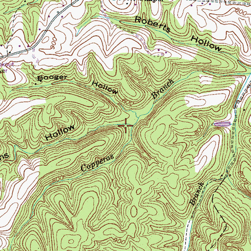Topographic Map of Greens Hollow, TN