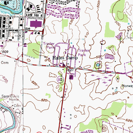 Topographic Map of Hales Camp, TN