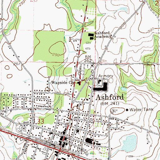 Topographic Map of Wayside Baptist Church, AL