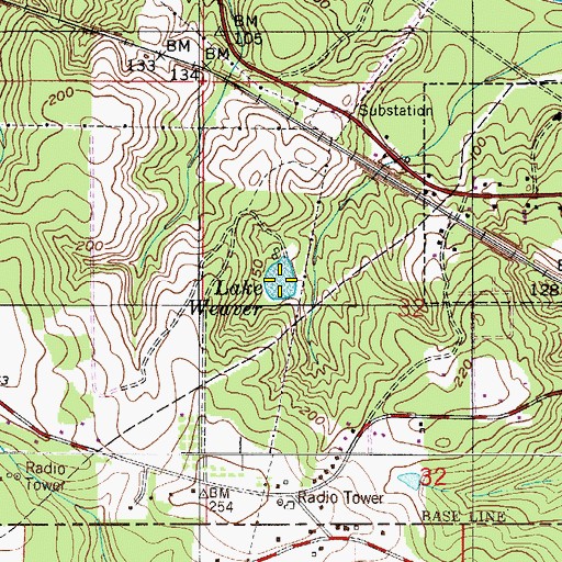 Topographic Map of Lake Weaver, AL