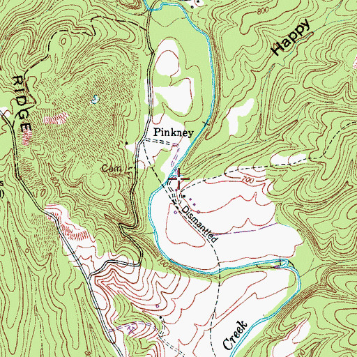 Topographic Map of Happy Hollow, TN