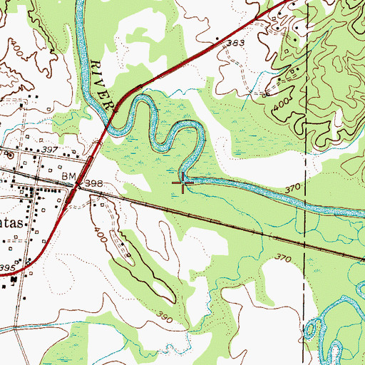 Topographic Map of Hardcastle Creek, TN