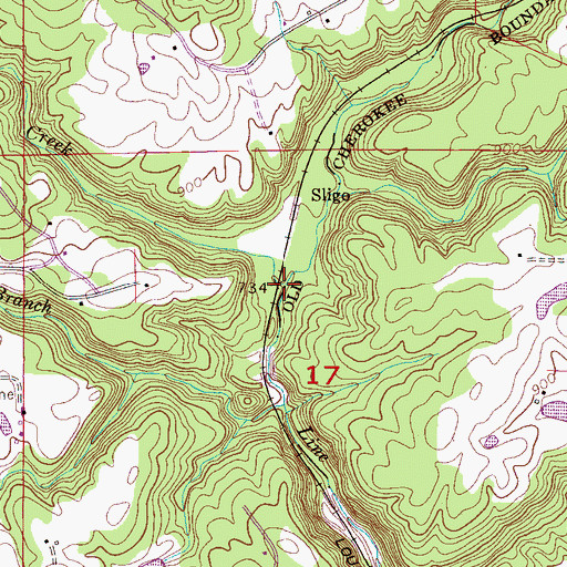 Topographic Map of Webb Creek, AL