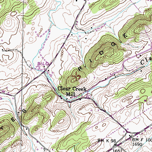 Topographic Map of Hayes Ridge, TN