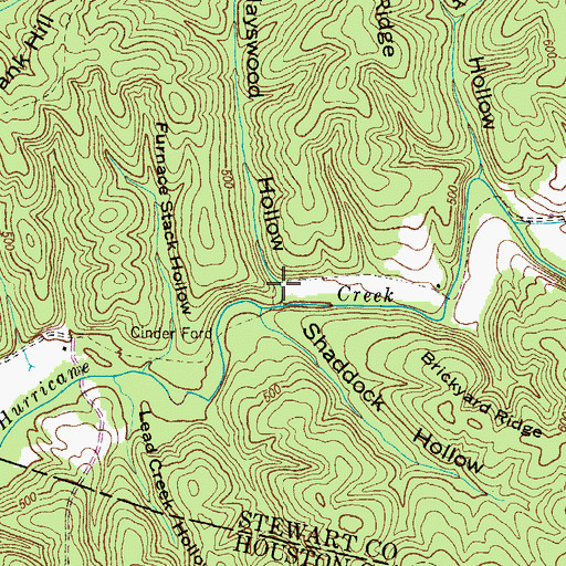 Topographic Map of Hayswood Hollow, TN