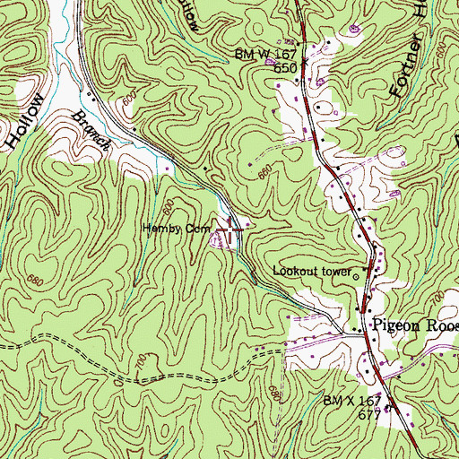 Topographic Map of Hemby Cemetery, TN