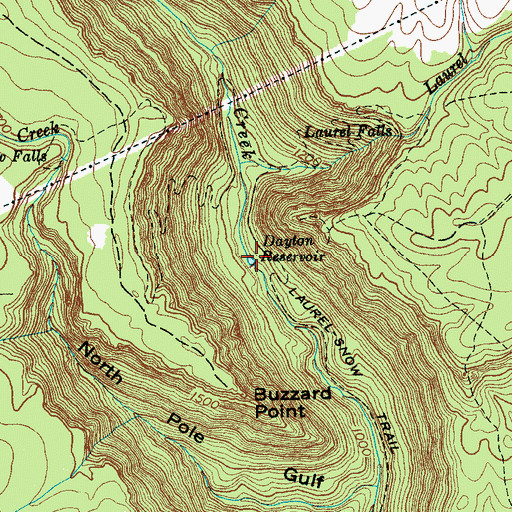 Topographic Map of Henderson Creek, TN
