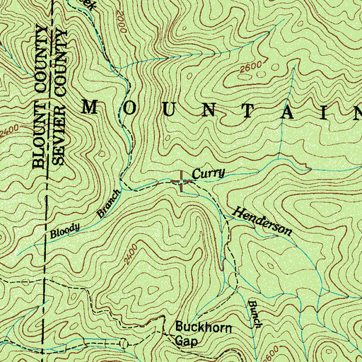 Topographic Map of Henderson Prong, TN
