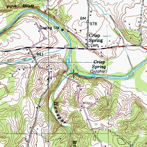 Topographic Map of Henegar Branch, TN
