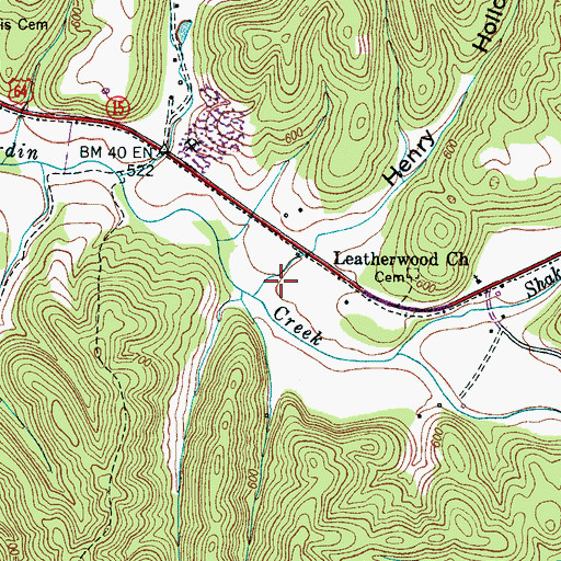 Topographic Map of Henry Hollow, TN