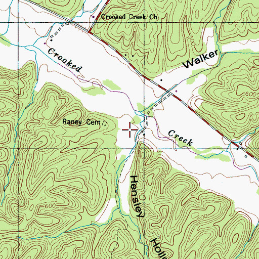 Topographic Map of Hensley Hollow, TN