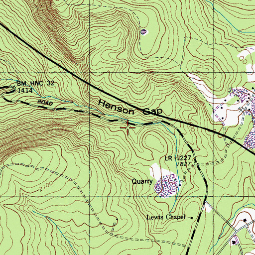 Topographic Map of Henson Gap, TN