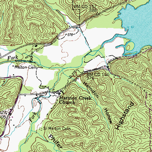Topographic Map of Herndon Hollow, TN