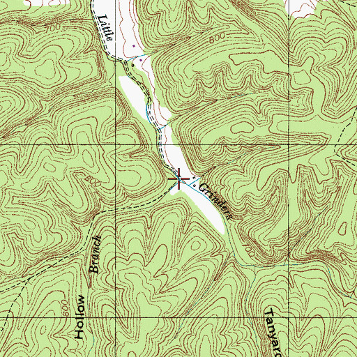Topographic Map of Hick Hill Branch, TN