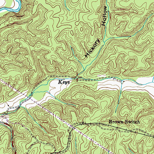 Topographic Map of Hickory Hollow, TN