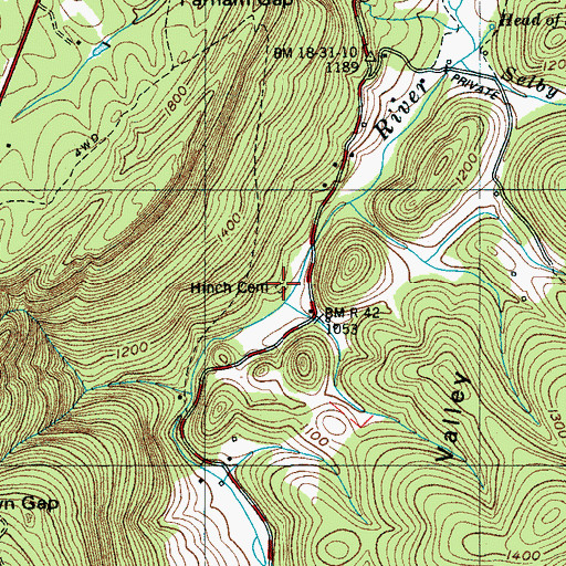 Topographic Map of Hinch Cemetery, TN