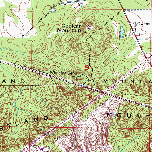 Topographic Map of Wheeler Cemetery, AL