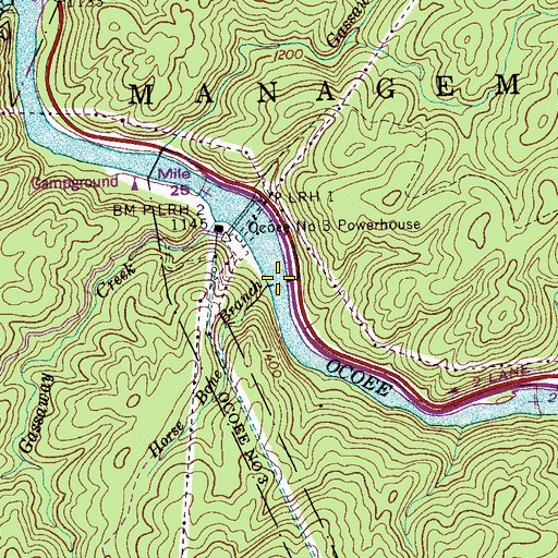 Topographic Map of Horse Bone Branch, TN