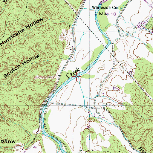 Topographic Map of Horse Branch, TN