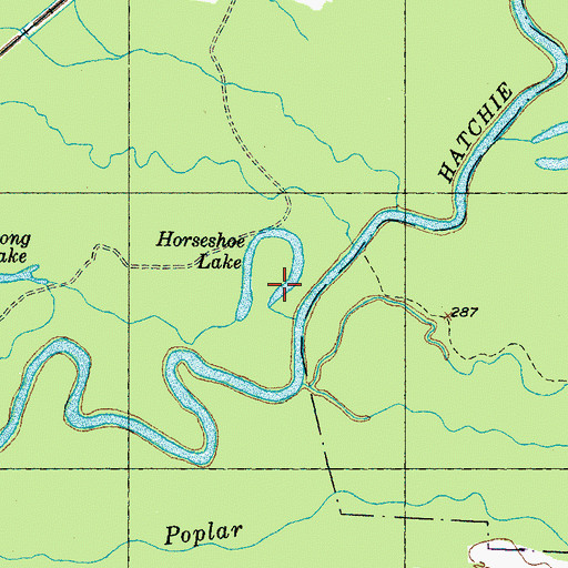 Topographic Map of Horseshoe Lake, TN